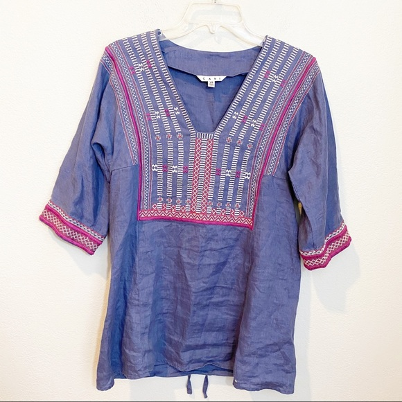 Cabi Linen Embroidered Tunic #996